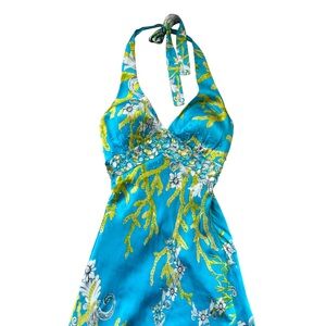 Vintage Cache Beaded Silk Maxi Gown Prom Dress